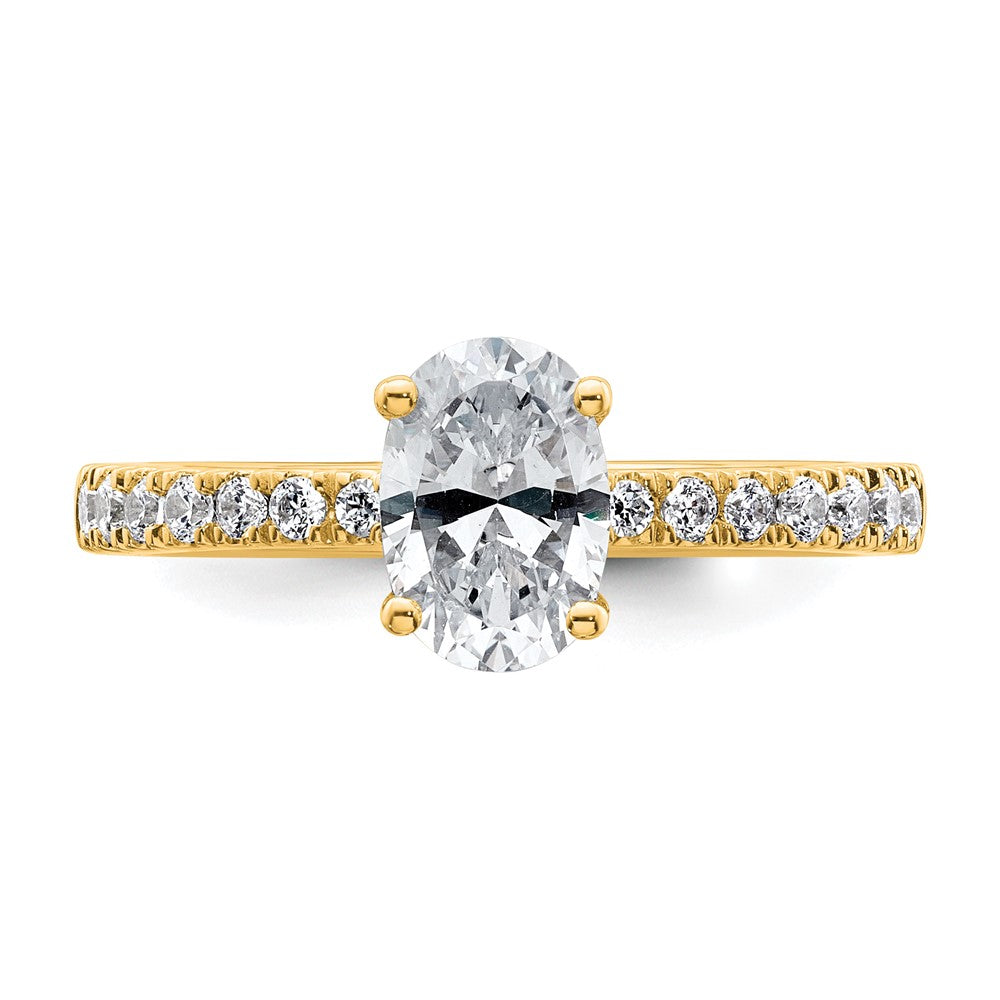 14k 1 3/8ct Cert Lab Grown Diamond VS+ F+ Oval Complete Solitaire Eng Ring