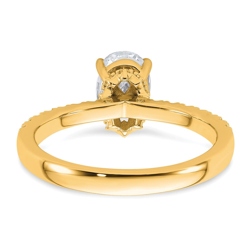 14k 1 3/8ct Cert Lab Grown Diamond VS+ F+ Oval Complete Solitaire Eng Ring