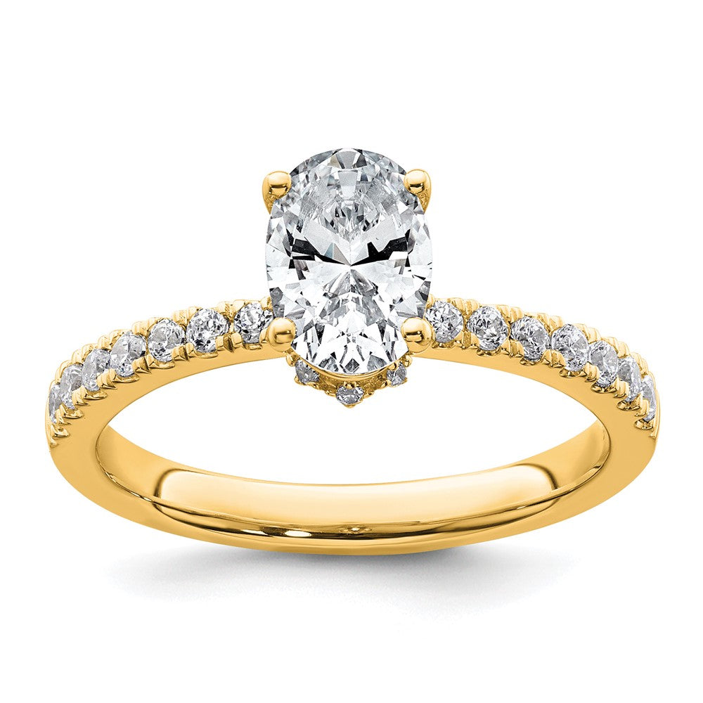 14k 1/4ct Lab Grown Diamond VS/SI+ G+ 1ct Oval Semi Solitaire Eng Ring