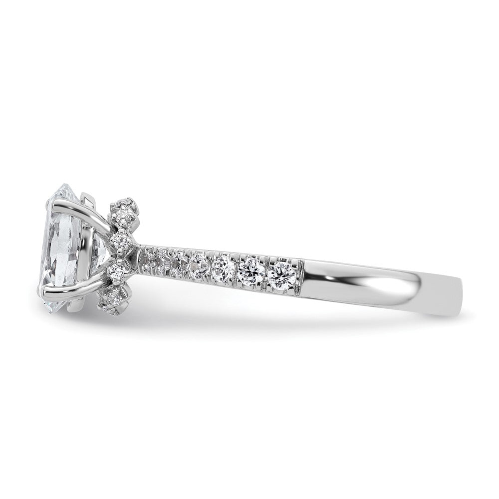 14kw 1 3/8ct Lab Grown Diamond VS/SI+ G+ Oval Complete Solitaire Eng Ring