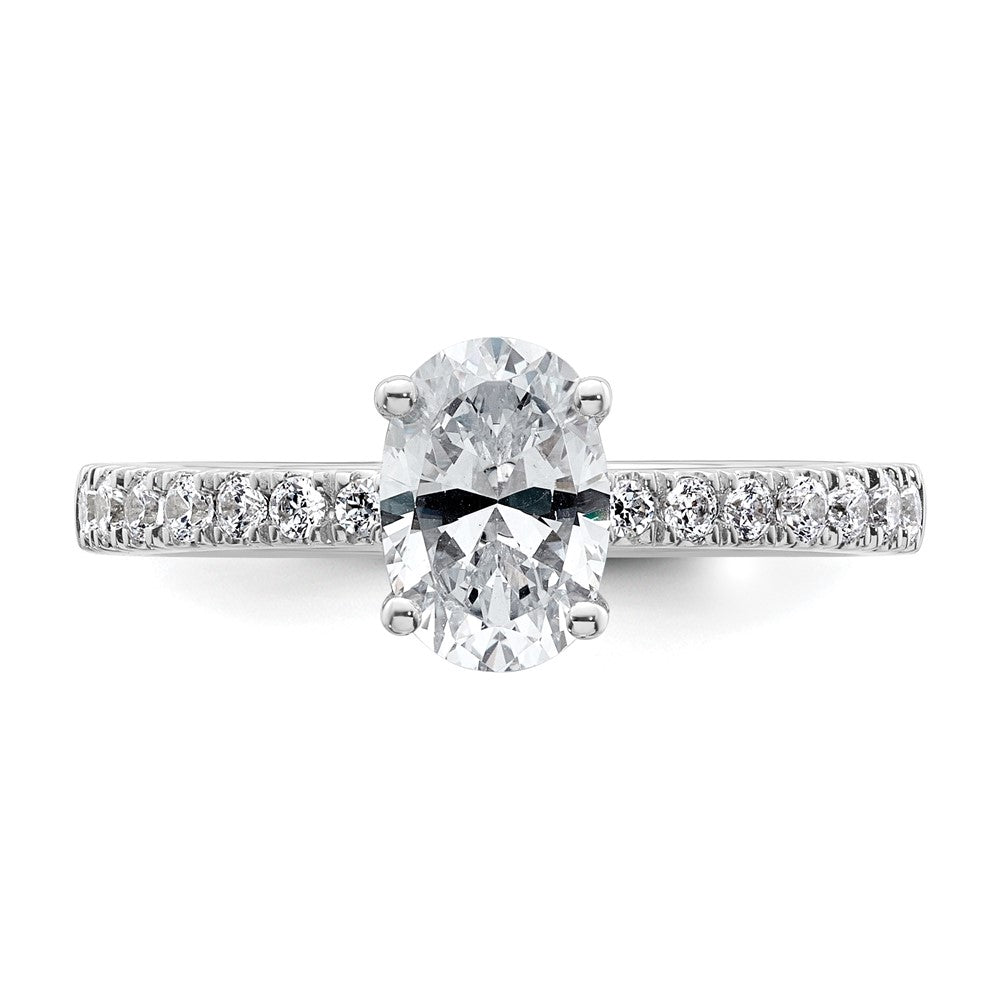 14kw 1 3/8ct Lab Grown Diamond VS/SI+ G+ Oval Complete Solitaire Eng Ring