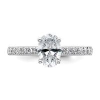 14kw 1 3/8ct Lab Grown Diamond VS/SI+ G+ Oval Complete Solitaire Eng Ring