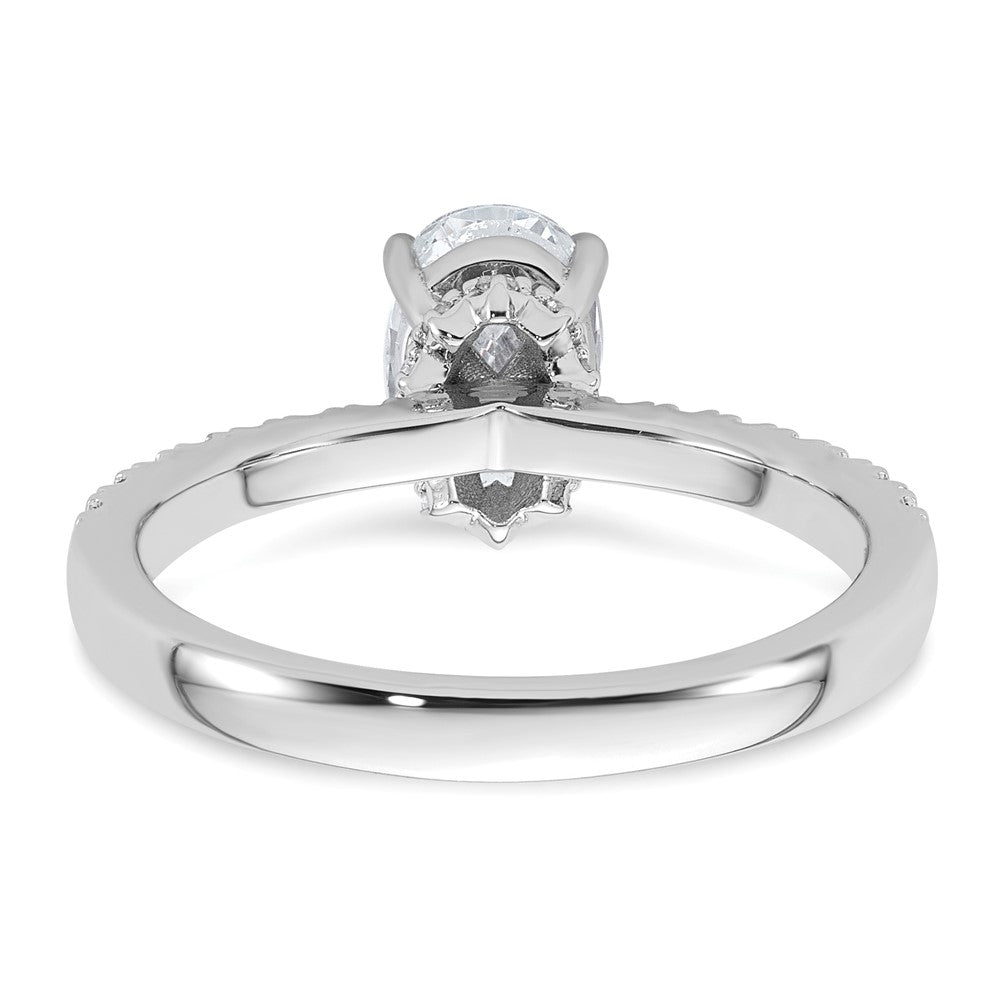 14kw 1 3/8ct Lab Grown Diamond VS/SI+ G+ Oval Complete Solitaire Eng Ring