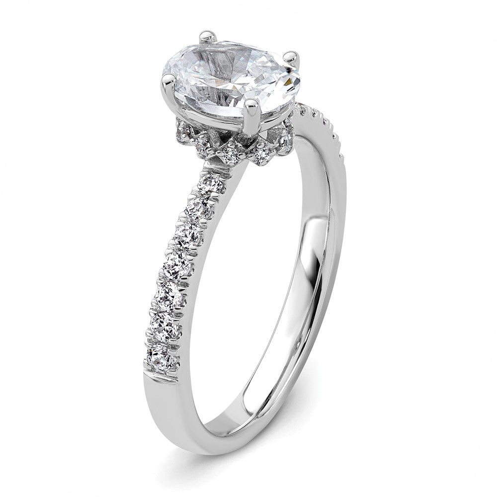 14kw 1 3/8ct Lab Grown Diamond VS/SI+ G+ Oval Complete Solitaire Eng Ring