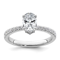 14kw 1 3/8ct Lab Grown Diamond VS/SI+ G+ Oval Complete Solitaire Eng Ring