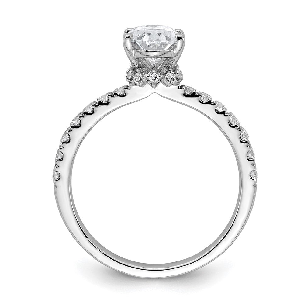 14kw 1/4ct Lab Grown Diamond VS/SI+ G+ 1 1/2ct Oval Semi Solitaire Eng Ring