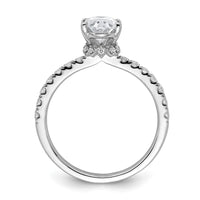 14kw 1/4ct Lab Grown Diamond VS/SI+ G+ 1 1/2ct Oval Semi Solitaire Eng Ring