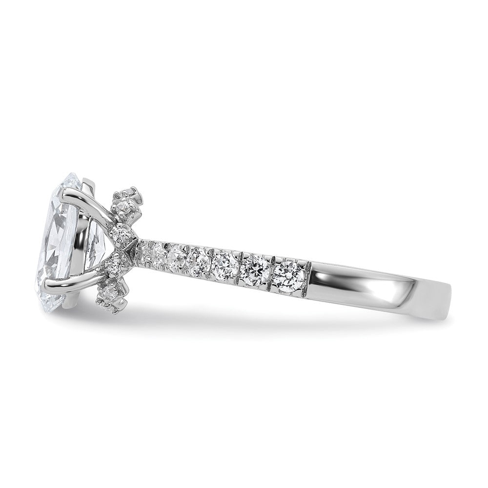 14kw 1/4ct Lab Grown Diamond VS/SI+ G+ 1 1/2ct Oval Semi Solitaire Eng Ring