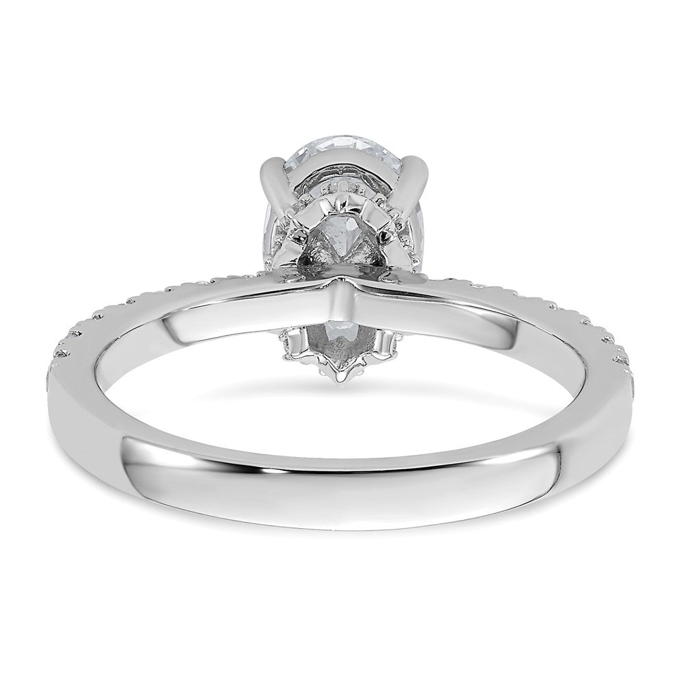 14kw 1/4ct Lab Grown Diamond VS/SI+ G+ 1 1/2ct Oval Semi Solitaire Eng Ring