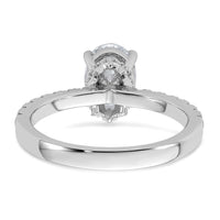 14kw 1/4ct Lab Grown Diamond VS/SI+ G+ 1 1/2ct Oval Semi Solitaire Eng Ring