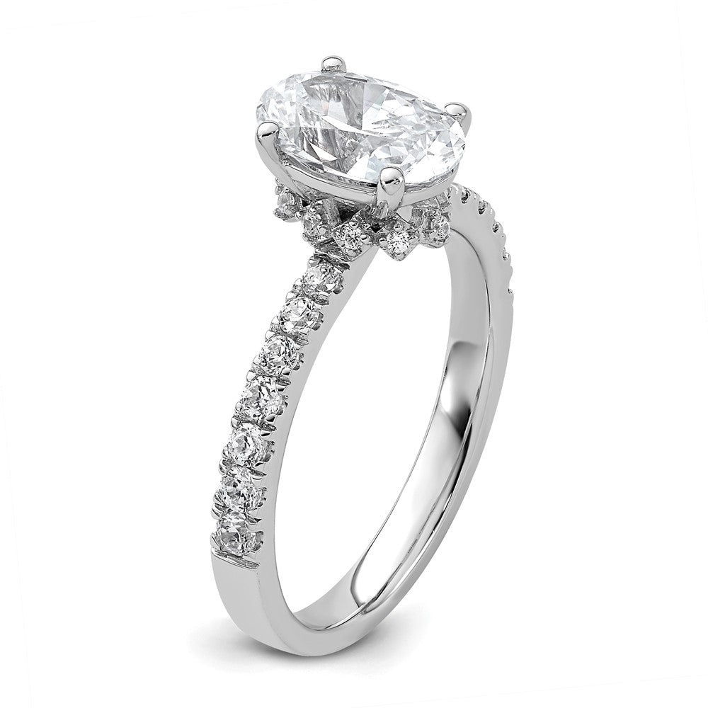 14kw 1/4ct Lab Grown Diamond VS/SI+ G+ 1 1/2ct Oval Semi Solitaire Eng Ring