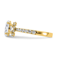 14k 1/4ct Lab Grown Diamond VS/SI+ G+ 1 1/2ct Oval Semi Solitaire Eng Ring