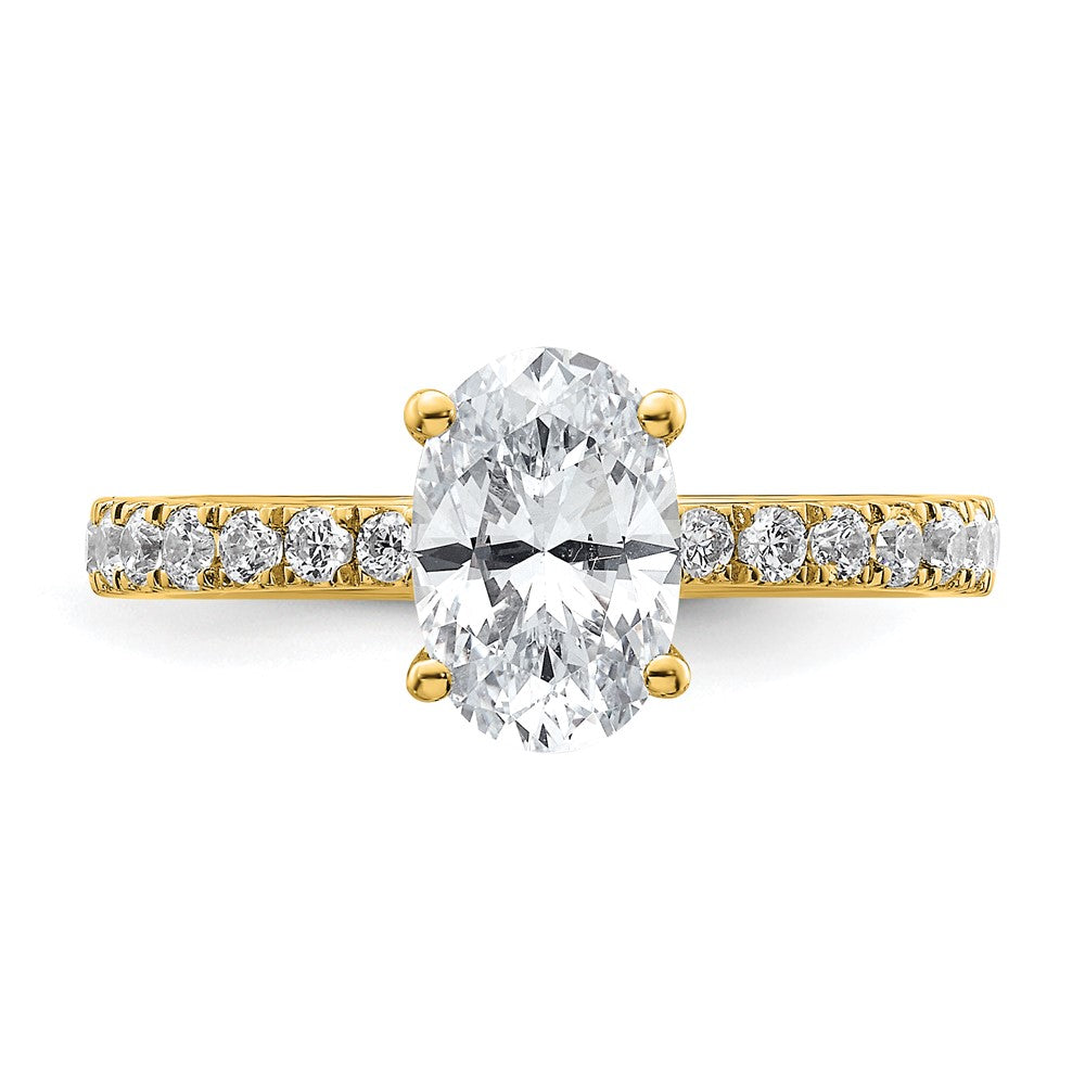 14k 1/4ct Lab Grown Diamond VS/SI+ G+ 1 1/2ct Oval Semi Solitaire Eng Ring