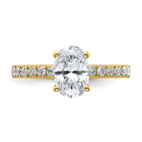 14k 1/4ct Lab Grown Diamond VS/SI+ G+ 1 1/2ct Oval Semi Solitaire Eng Ring