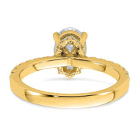 14k 1/4ct Lab Grown Diamond VS/SI+ G+ 1 1/2ct Oval Semi Solitaire Eng Ring