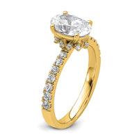 14k 1/4ct Lab Grown Diamond VS/SI+ G+ 1 1/2ct Oval Semi Solitaire Eng Ring