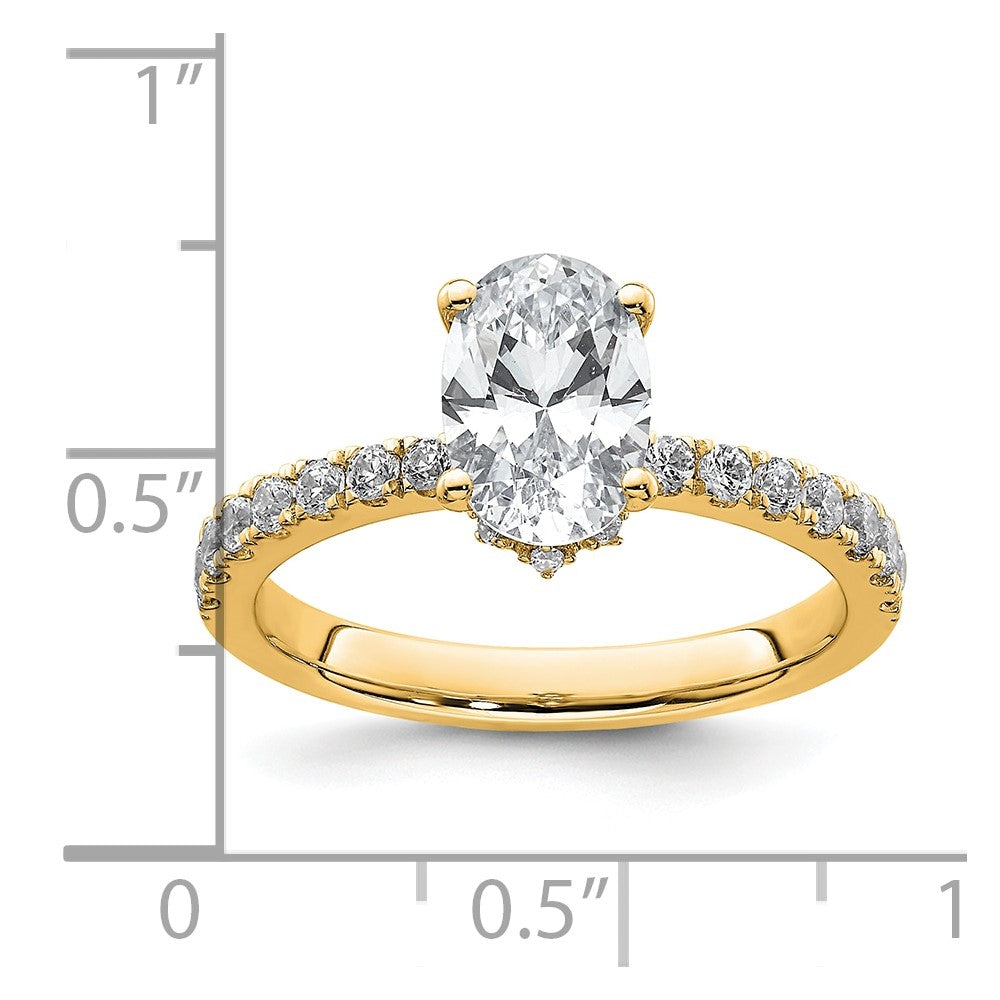 14k 1/4ct Lab Grown Diamond VS/SI+ G+ 1 1/2ct Oval Semi Solitaire Eng Ring