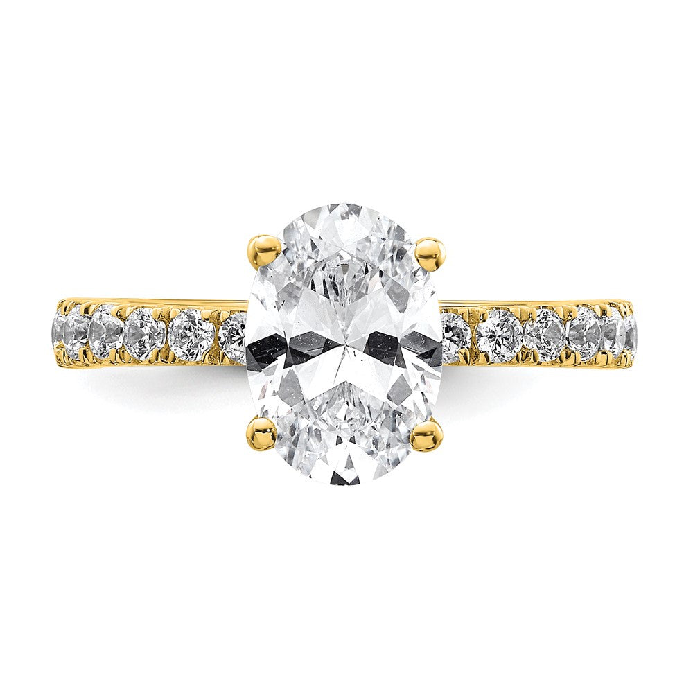 14k 2 1/2ct Lab Grown Diamond VS/SI+ G+ Oval Complete Solitaire Eng Ring
