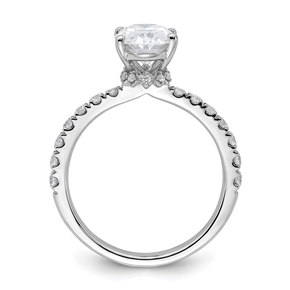 14kw 2 1/2ct Lab Grown Diamond VS/SI+ G+ Oval Complete Solitaire Eng Ring