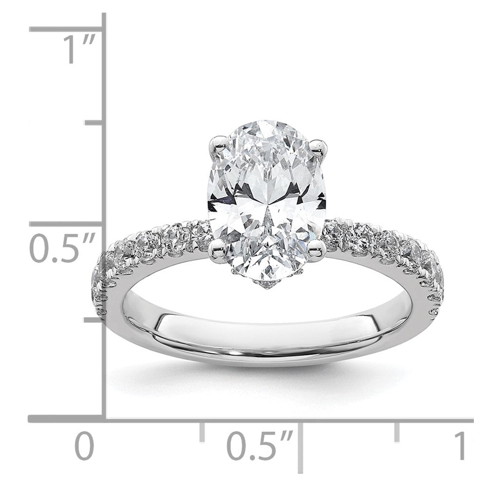 14kw 2 1/2ct Lab Grown Diamond VS/SI+ G+ Oval Complete Solitaire Eng Ring