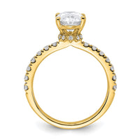 14k 1/4ct Lab Grown Diamond VS/SI+ G+ 2ct Oval Semi Solitaire Eng Ring