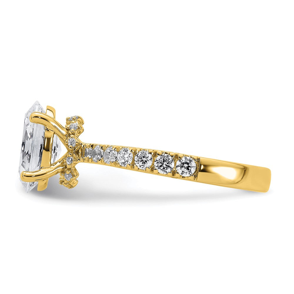 14k 1/4ct Lab Grown Diamond VS/SI+ G+ 2ct Oval Semi Solitaire Eng Ring