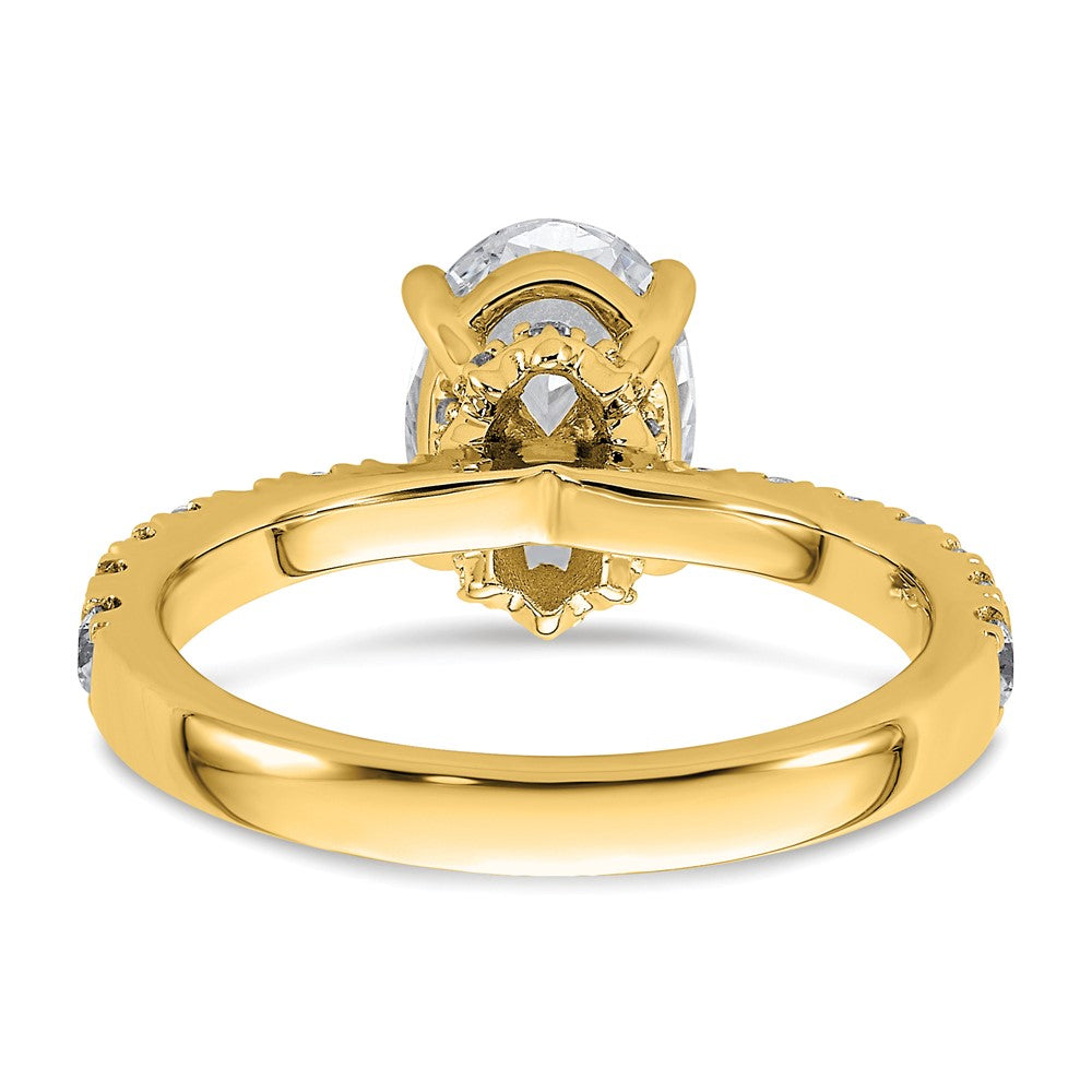 14k 1/4ct Lab Grown Diamond VS/SI+ G+ 2ct Oval Semi Solitaire Eng Ring
