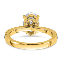 14k 1/4ct Lab Grown Diamond VS/SI+ G+ 2ct Oval Semi Solitaire Eng Ring