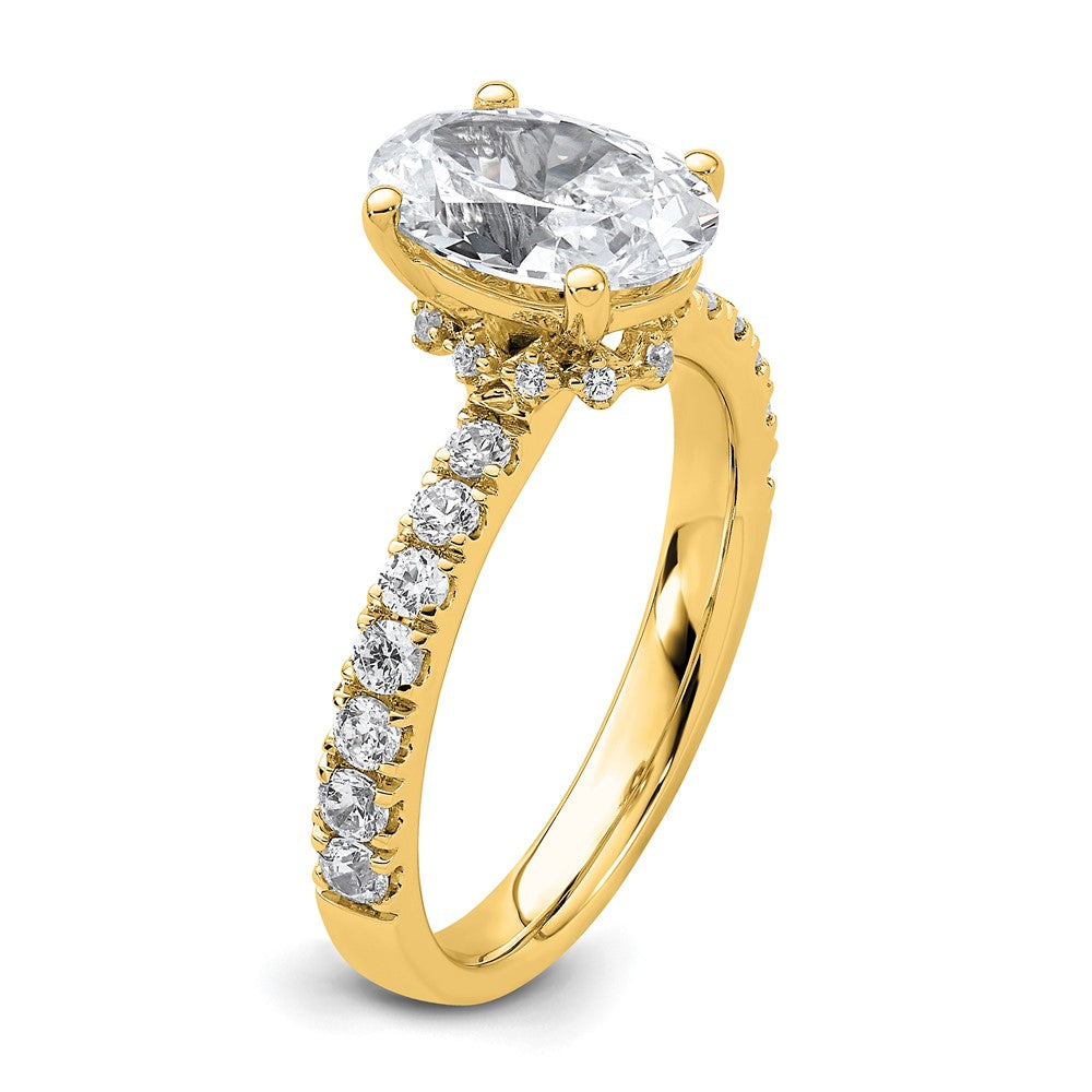 14k 1/4ct Lab Grown Diamond VS/SI+ G+ 2ct Oval Semi Solitaire Eng Ring