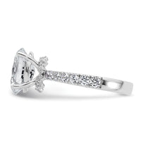 14kw 5/8ct Lab Grown Diamond VS/SI+ G+ 2 1/2ct Oval Semi Solitaire Eng Ring