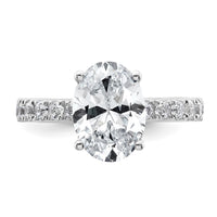 14kw 5/8ct Lab Grown Diamond VS/SI+ G+ 2 1/2ct Oval Semi Solitaire Eng Ring