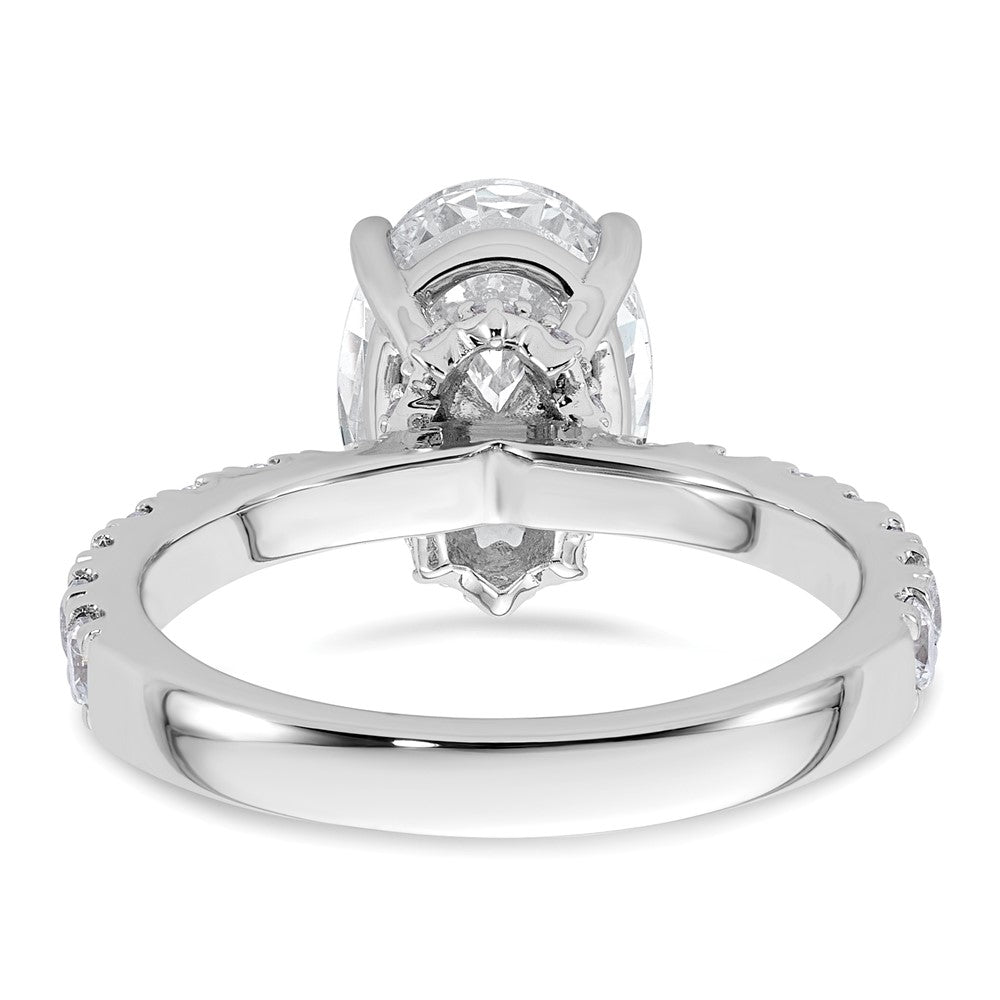 14kw 5/8ct Lab Grown Diamond VS/SI+ G+ 2 1/2ct Oval Semi Solitaire Eng Ring
