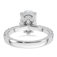 14kw 5/8ct Lab Grown Diamond VS/SI+ G+ 2 1/2ct Oval Semi Solitaire Eng Ring
