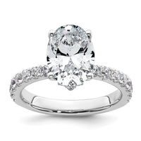 14kw 3 1/5ct Lab Grown Diamond VS/SI+ G+ Oval Complete Solitaire Eng Ring