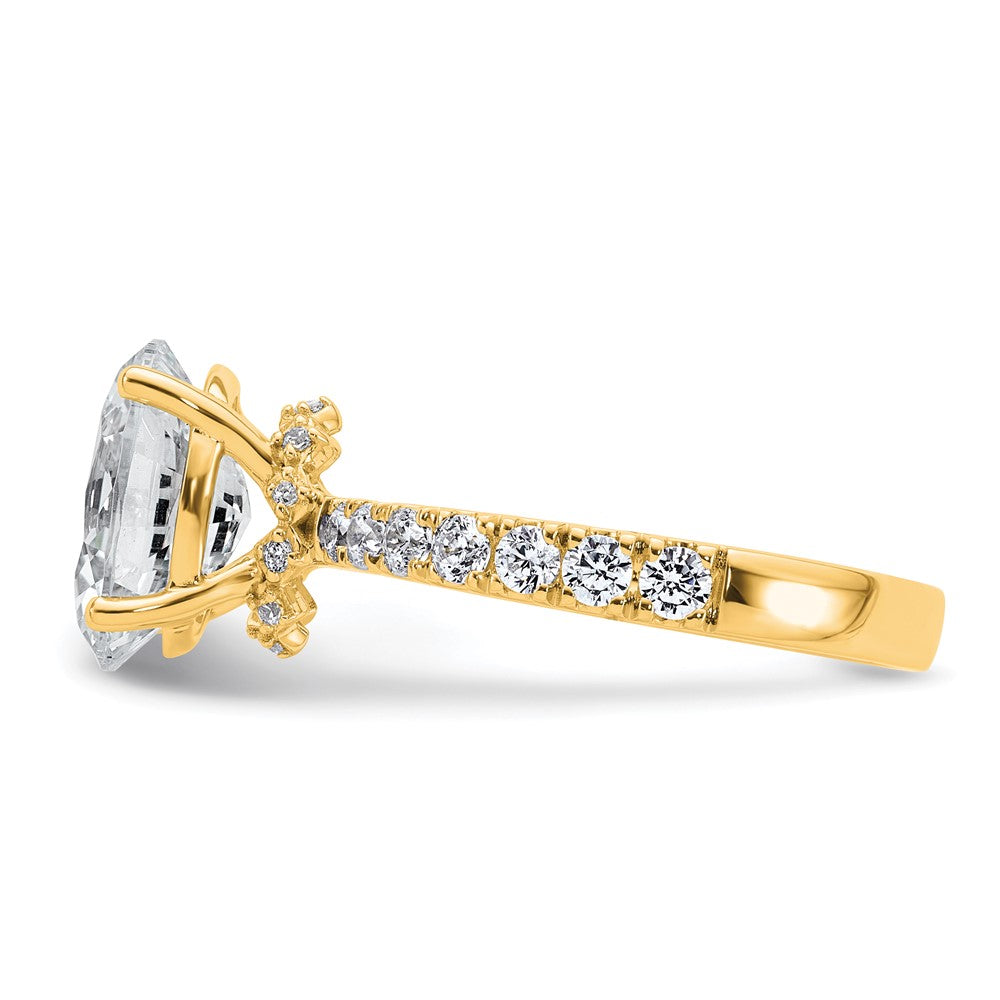 14k 5/8ct Lab Grown Diamond VS/SI+ G+ 2 1/2ct Oval Semi Solitaire Eng Ring