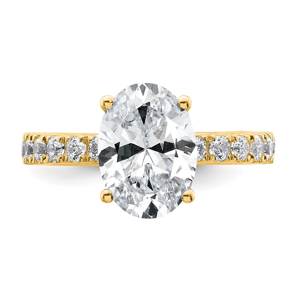 14k 5/8ct Lab Grown Diamond VS/SI+ G+ 2 1/2ct Oval Semi Solitaire Eng Ring