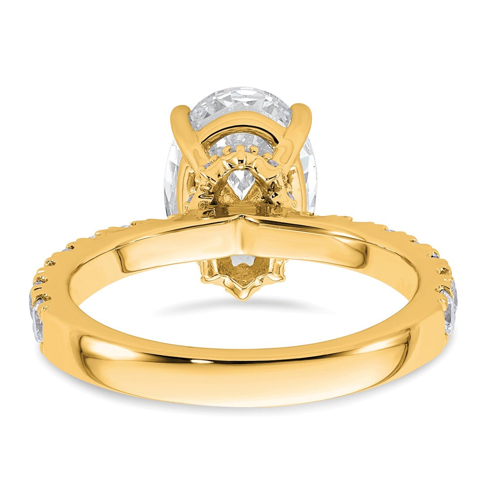 14k 5/8ct Lab Grown Diamond VS/SI+ G+ 2 1/2ct Oval Semi Solitaire Eng Ring