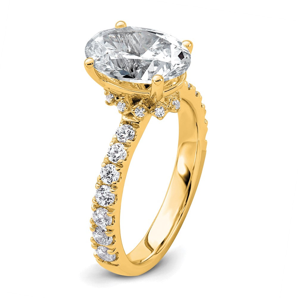14k 5/8ct Lab Grown Diamond VS/SI+ G+ 2 1/2ct Oval Semi Solitaire Eng Ring