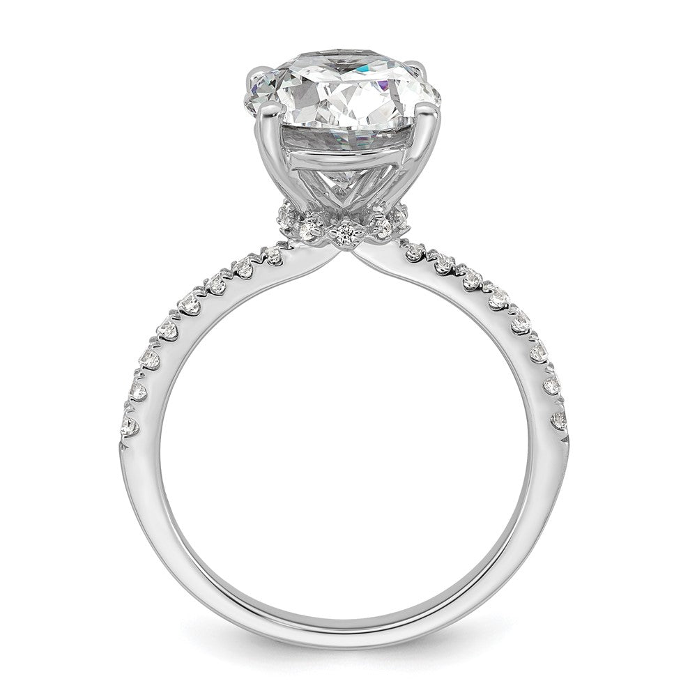 14kw 3 1/4ct Cert Lab Grown Diamond VS+ F+ Oval Complete Solitaire Eng Ring