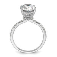 14kw 3 1/4ct Lab Grown Diamond VS/SI+ G+ Oval Complete Solitaire Eng Ring