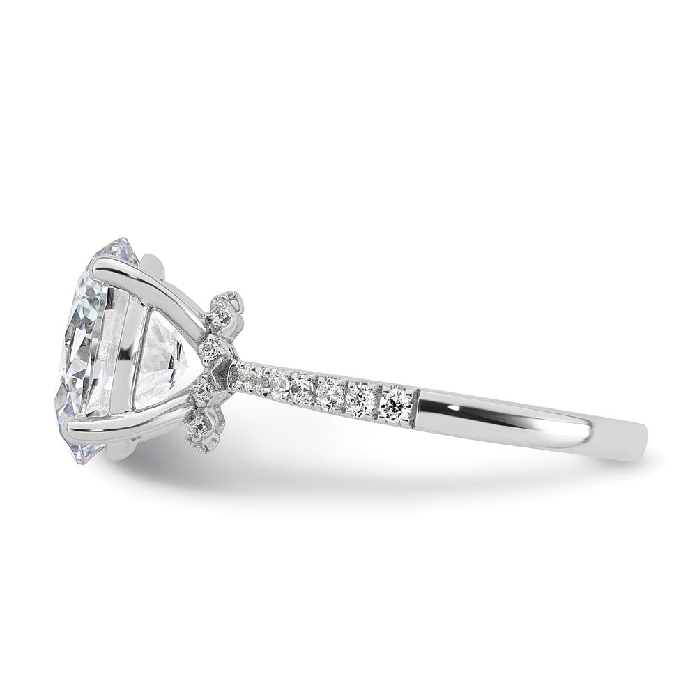 14kw 3 1/4ct Lab Grown Diamond VS/SI+ G+ Oval Complete Solitaire Eng Ring