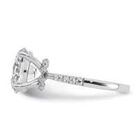 14kw 3 1/4ct Lab Grown Diamond VS/SI+ G+ Oval Complete Solitaire Eng Ring