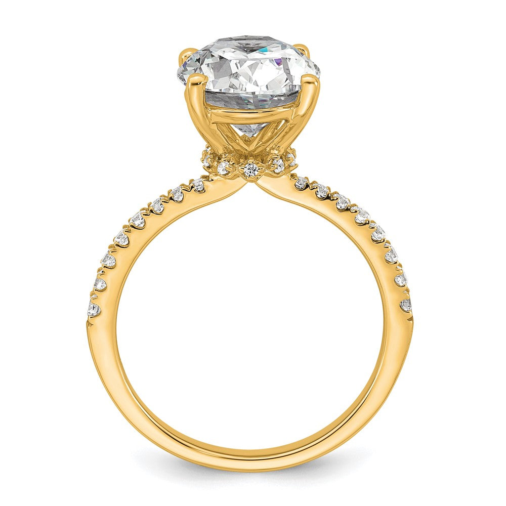 14k 3 1/4ct Lab Grown Diamond VS/SI+ G+ Oval Complete Solitaire Eng Ring