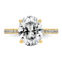 14k 1/4ct Lab Grown Diamond VS/SI+ G+ 3ct Oval Semi Solitaire Eng Ring
