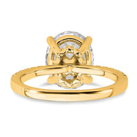14k 3 1/4ct Cert Lab Grown Diamond VS+ F+ Oval Complete Solitaire Eng Ring