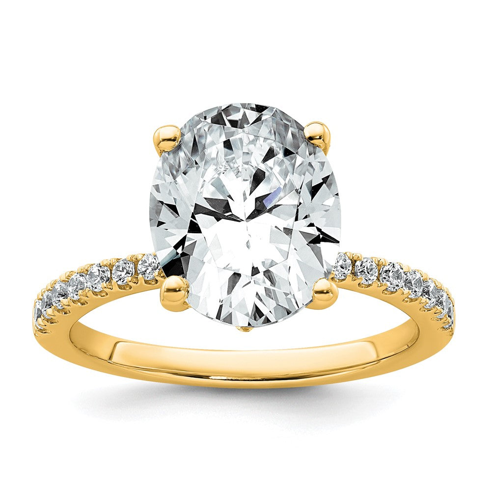 14k 1/4ct Lab Grown Diamond VS/SI+ G+ 3ct Oval Semi Solitaire Eng Ring