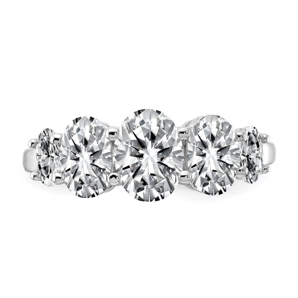 14k White Gold 3 1/2ct Lab Grown Diamond VS+ F+ Complete 5 Stone Band
