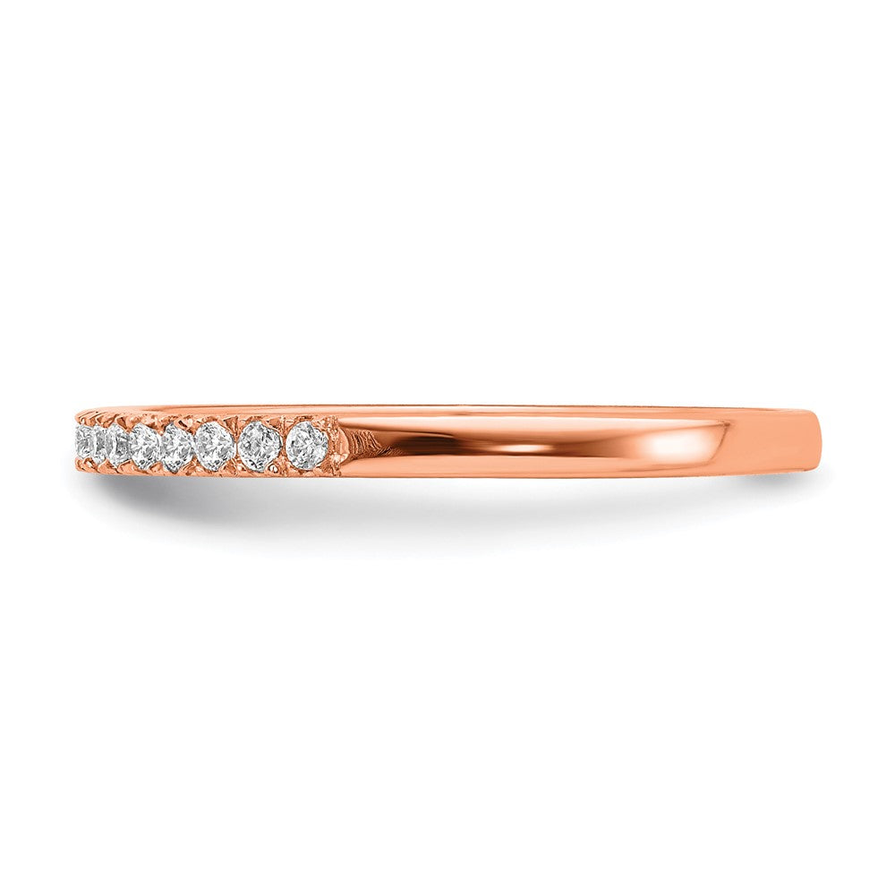 14k Rose Gold 1/6 ct Lab Grown Diamond VS/SI+ G+ Wedding Band