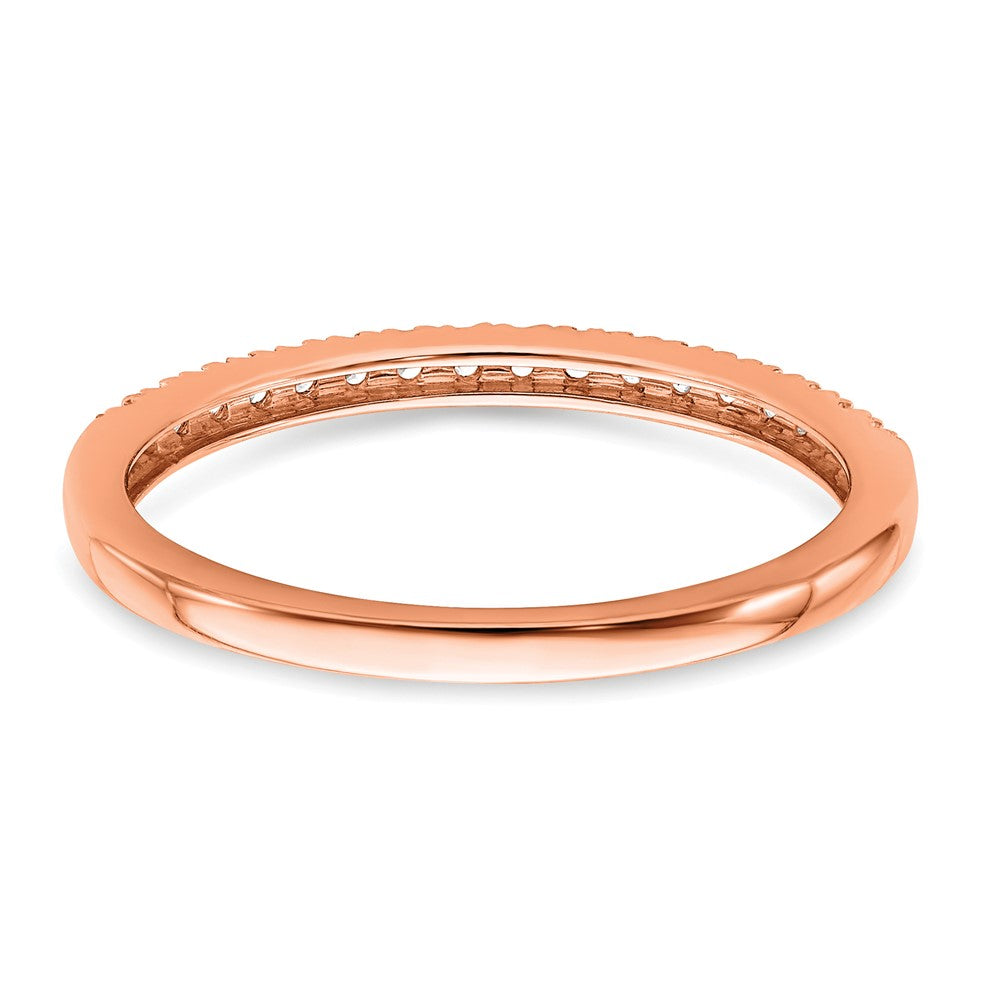14k Rose Gold 1/6 ct Lab Grown Diamond VS/SI+ G+ Wedding Band