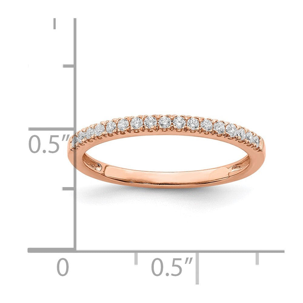 14k Rose Gold 1/6 ct Lab Grown Diamond VS/SI+ G+ Wedding Band